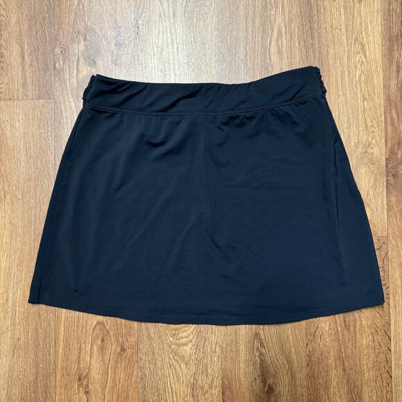 Lands End Womens Black Swim Skirt Tie Front CoverUp Size Small Nylon - Picture 2 of 7